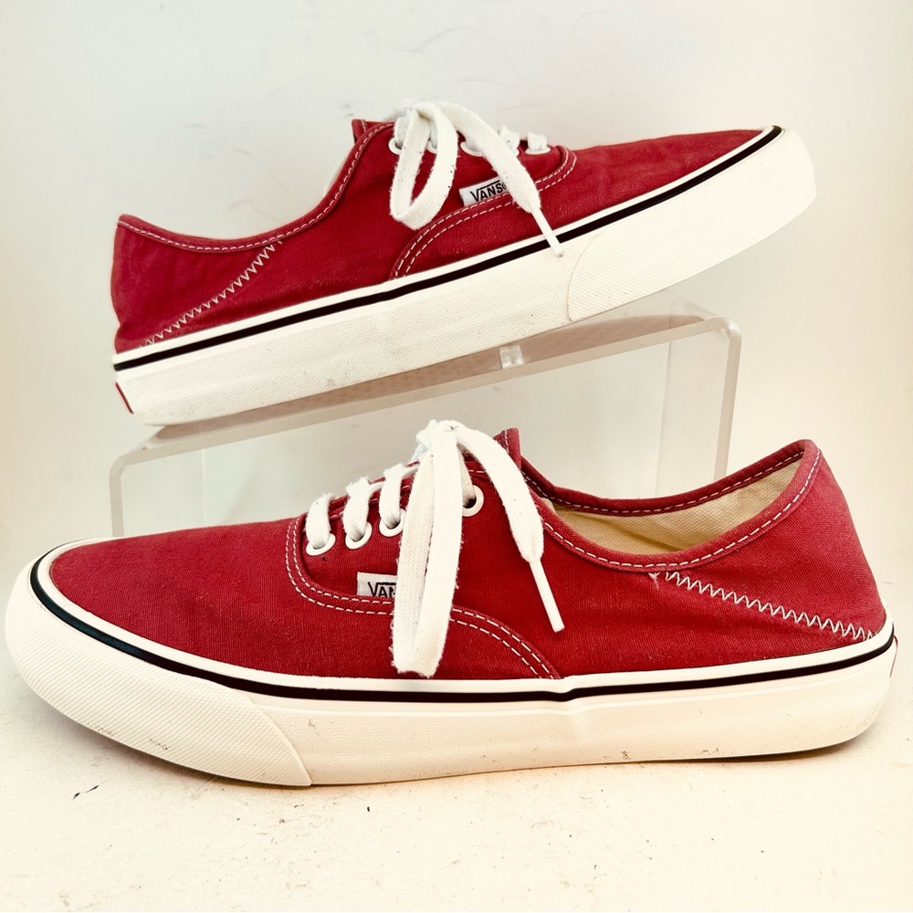 Vans Unisex Salt Wash Red Canvas Classic Lace Up Sneakers Size M 10.5 W 12 Eu 44 - Picture 5 of 11